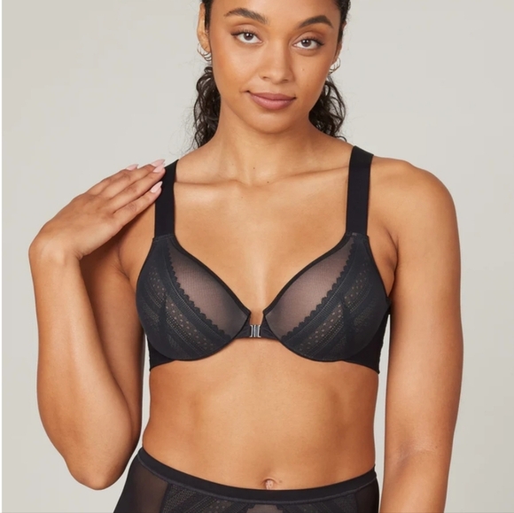 NWT Spanx Bra-llelujah! Illusion Lace Full Coverage Bra Black - Picture 1 of 11